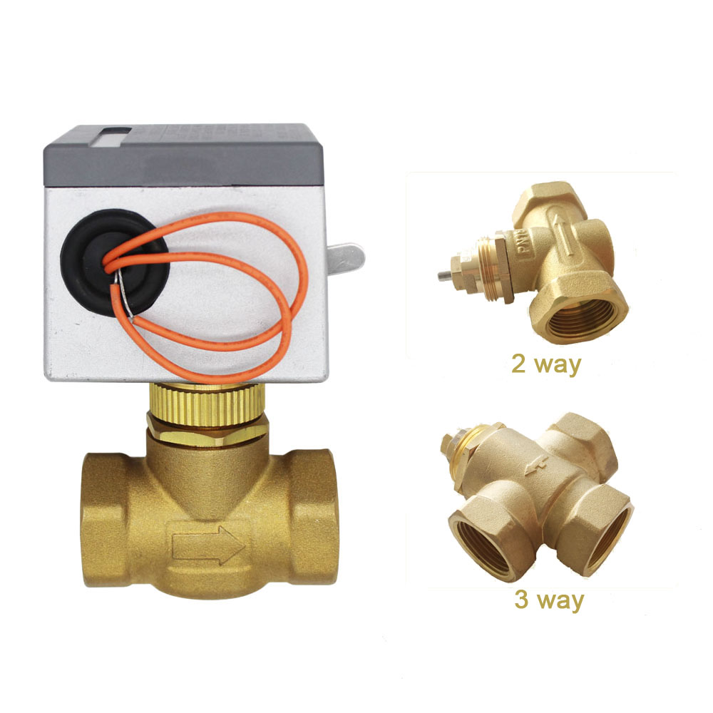 3 Way Brass Material Motorized Control Valve for Central Heating System
