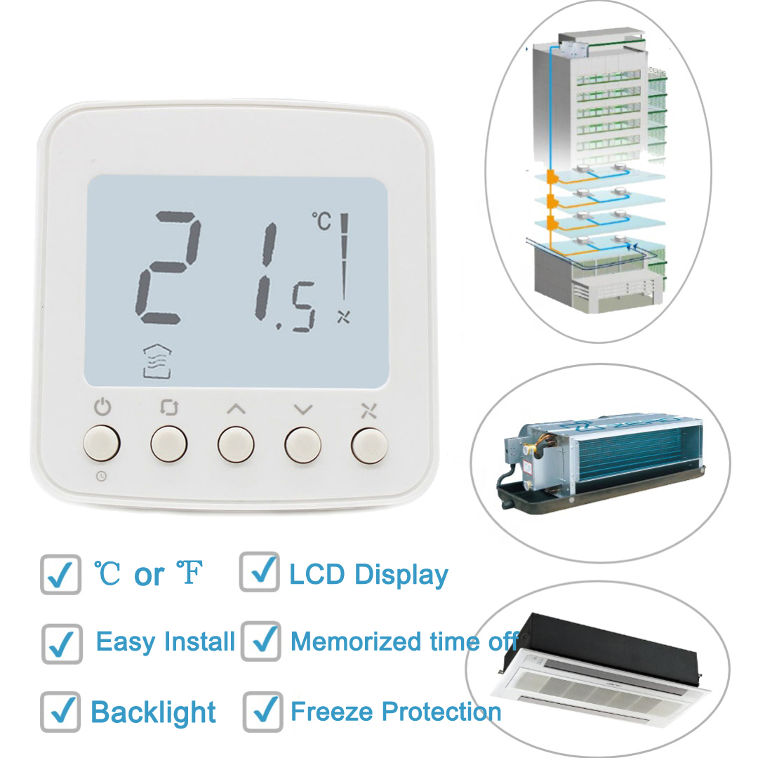 220V Digital FCU 3 Speed Hotel Room Thermostat for Air Conditioner