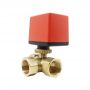 Water Proof Motorized Three-way Ball Valve Side/Straight Outlet for HVAC