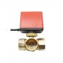 Water Proof Motorized Three-way Ball Valve Side/Straight Outlet for HVAC