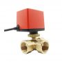 Water Proof Motorized Three-way Ball Valve Side/Straight Outlet for HVAC