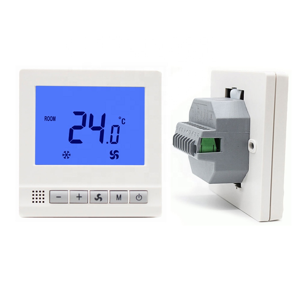 Blue backlight room fcu thermostat smart hvac digital thermostat