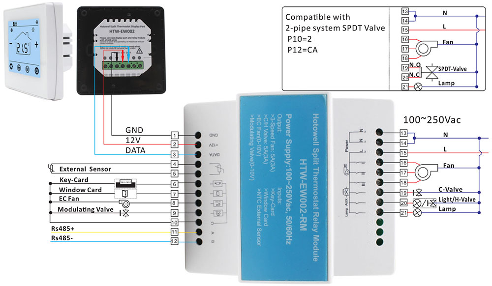 wiring of Hotel FCU thermostat