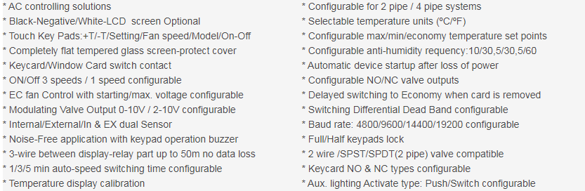Hotel digital thermostat