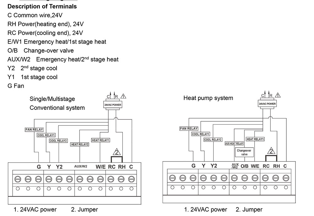 wiring diagram of heat pump thermostat