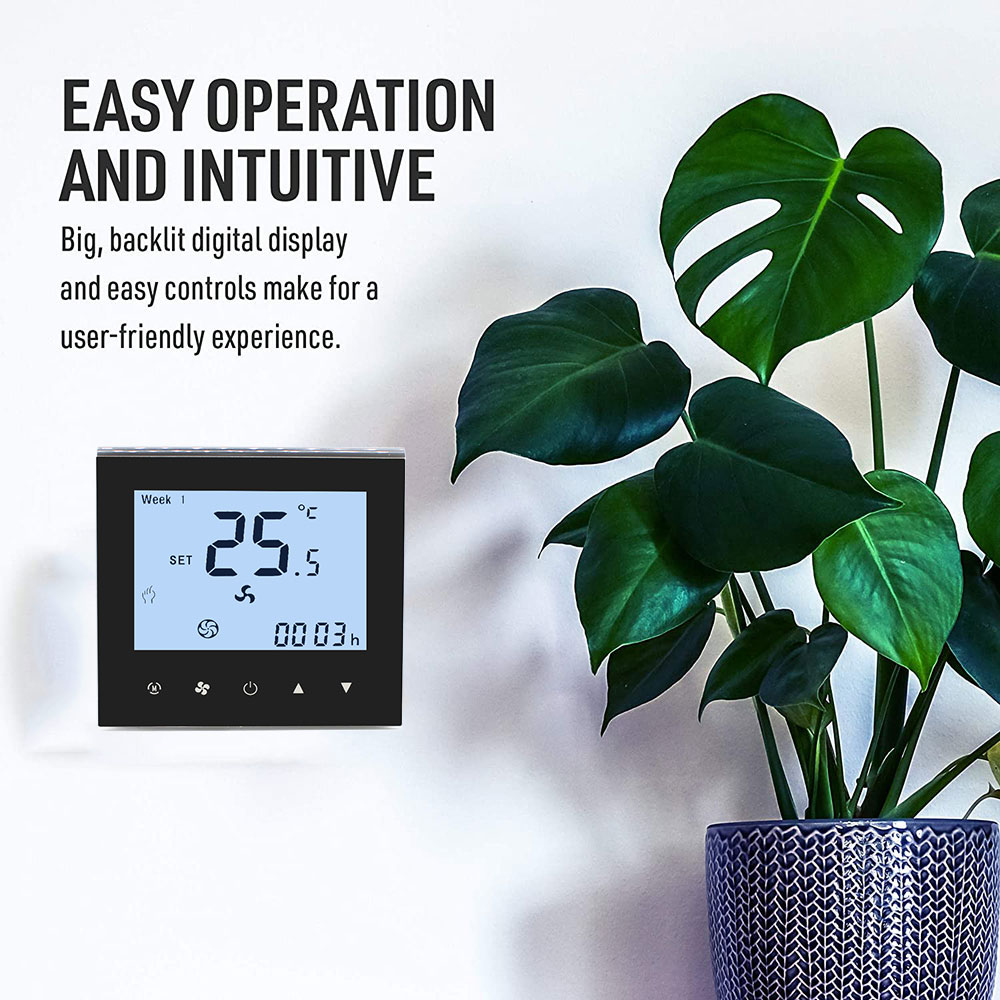 4 Pipe System Heating & Cooling External Sensor with WiFi Function Weekly Programmable Fcu Thermostat