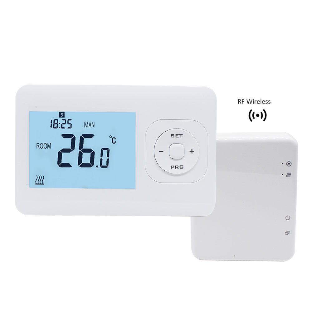 Wall mounted Wi-Fi connected and smart Digital Thermostat with RF Boiler Receiver