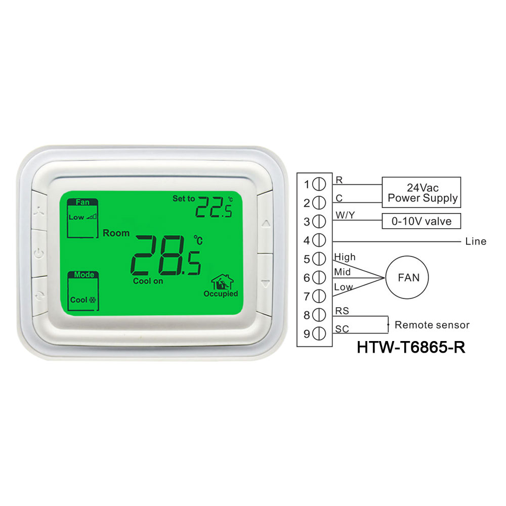 24V Digital LCD Screen Cooling and Heating Thermostat with Remote Sensor HTW-T6865
