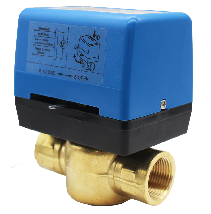 24Vac Central Air- Conditioning cool/heat water Motorized Modulating Control Valve 