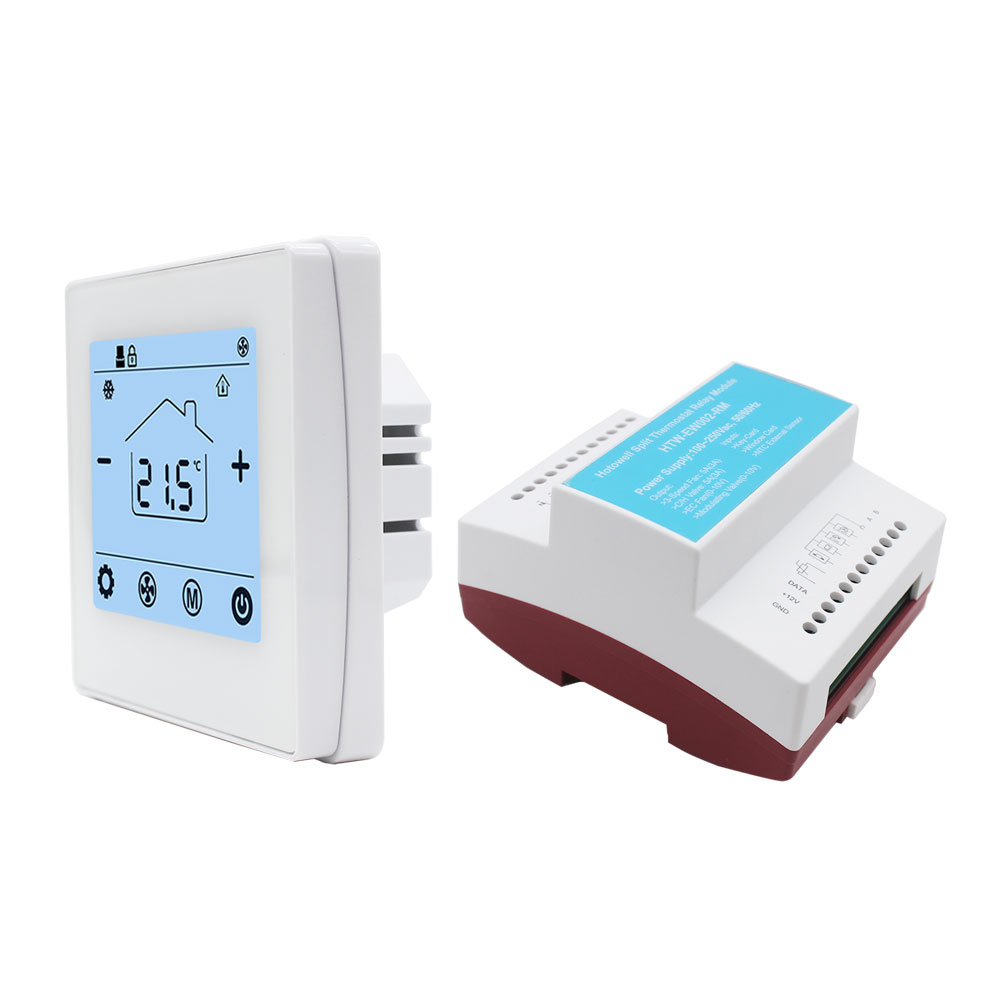 Hotel Thermostat HVAC Full Touch Screen Glass Cover Easy installation Thermostat HTW-EW002