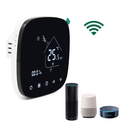 Smart Wifi Control Digital Gas Boiler Heating Thermostat Black for AC System
