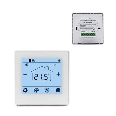 White Black LCD Display Touch Screen Hotel Modbus Modulating thermostat