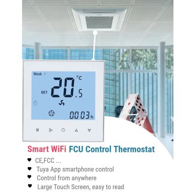 Termostato digital FCU personalizado Hotowell para sistema de aire acondicionado HVAC