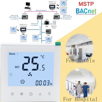 Best FCU controller fan coil Bacnet MSTP Hotel digital ac thermostat 