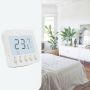 Smart Digital Thermostat White 3 Speed Fan Coil Thermostat with Keypad Lock Function