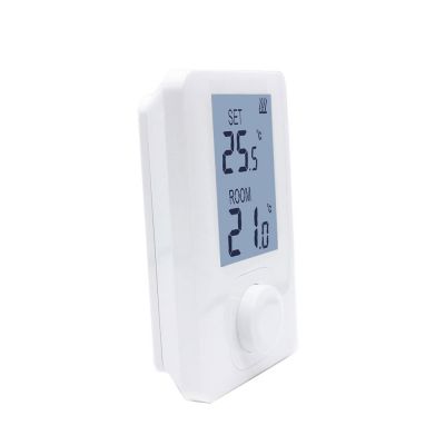 Knob Button Easy Operation Housing Heating Wireless Room Thermostat