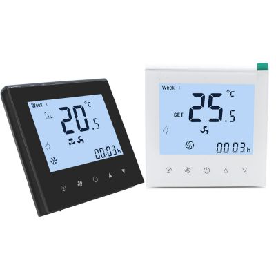 Modulating Fan Modbus Protocol Keycard Fan Coil Thermostat HVAC Thermostat Dual Temperature Sensor