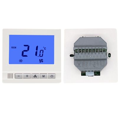 Dual Sensor 2 Pipe System 3 SPeed Fan Coil Modbus RS485 Communication Room Thermostat