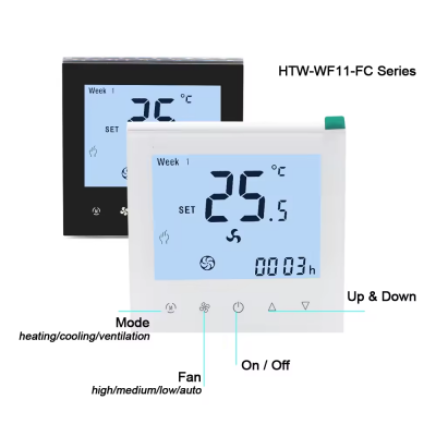 termostato del hotel,termostato digital,termostato fan coil,termostato modbus